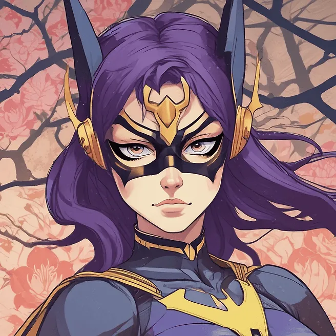 High-Definition Ukiyo-e Batgirl Anime Illustration - Fulgent AI