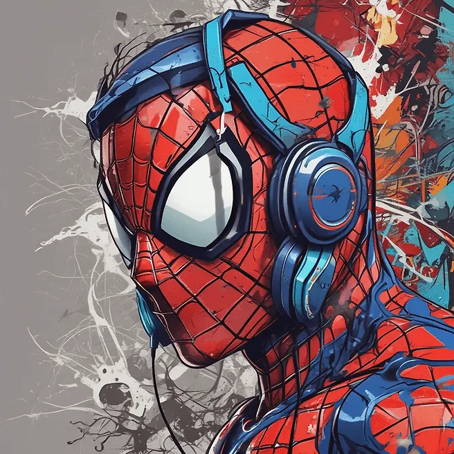 Colorful Graffiti Spiderman Art in Detailed Vector Illustration