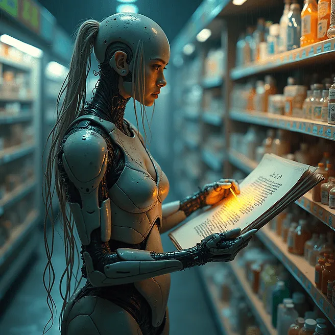 Futuristic Woman in Cyborg Exoskeleton: Hayao Miyazaki Inspired Creature Design