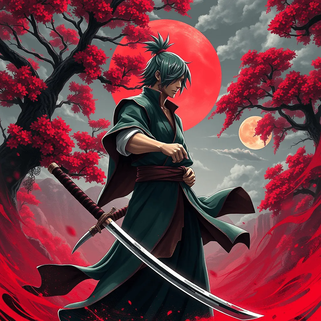 Roronoa Zoro Super Hi-Res 5K Wallpaper with Double Sword in Red Environment