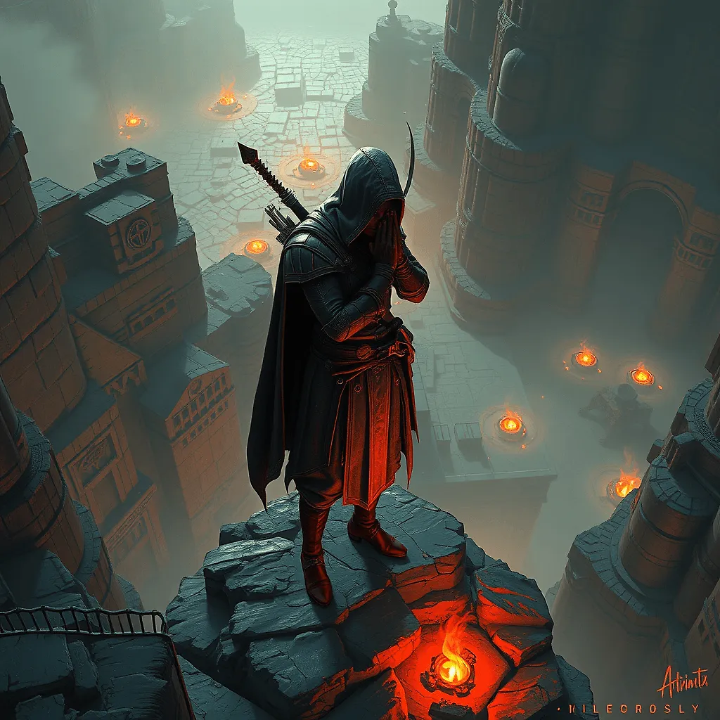 Greg Rutkowski 3D Render Art: Aerial View Concept with Beautiful Lighting and Melancholic Ink Details