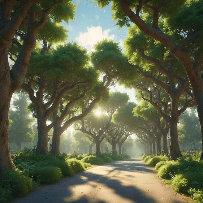 Futuristic 3D Pixar-Style Tree Infrastructure Render in 4K Super Resolution