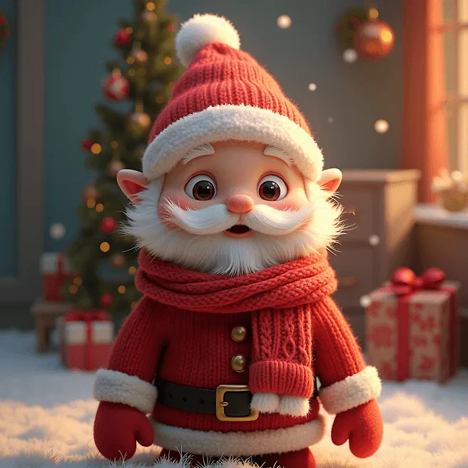 Pixar-Inspired 4K Santa Claus Cinematic Poster - Whimsical 3D Render