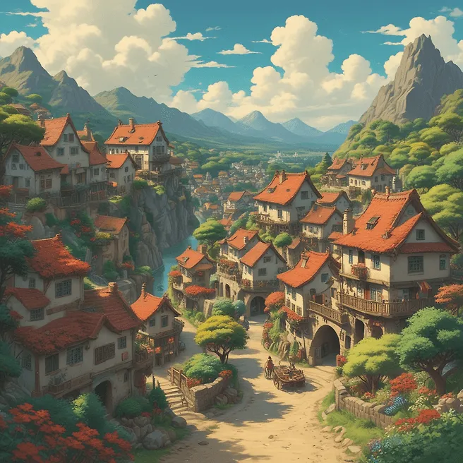 Enchanting Ghibli-Inspired Village Generator by Fulgent AI