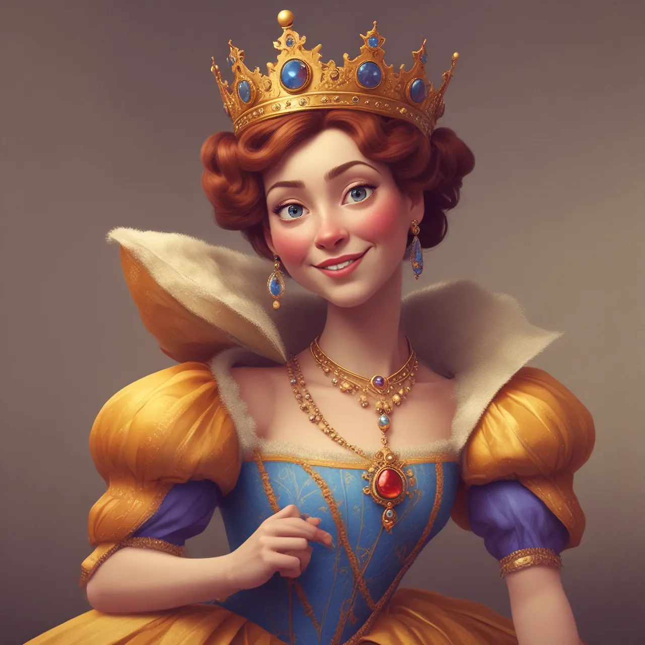 Pixar Style Queen Portrait: Vibrant & Captivating Image Generation